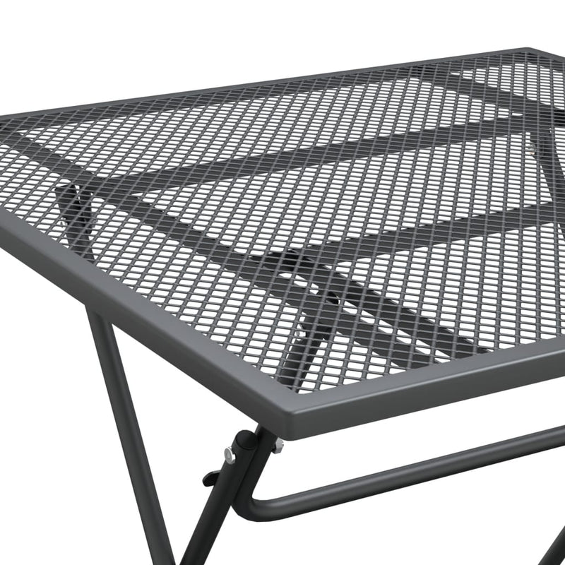 vidaXL antracitszürke expandált fém hálós kerti asztal 80 x 80 x 72 cm