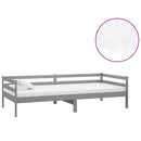 vidaXL szürke tömör fenyőfa dívány matraccal 90 x 200 cm