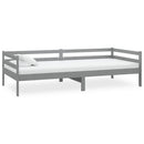 vidaXL szürke tömör fenyőfa dívány matraccal 90 x 200 cm