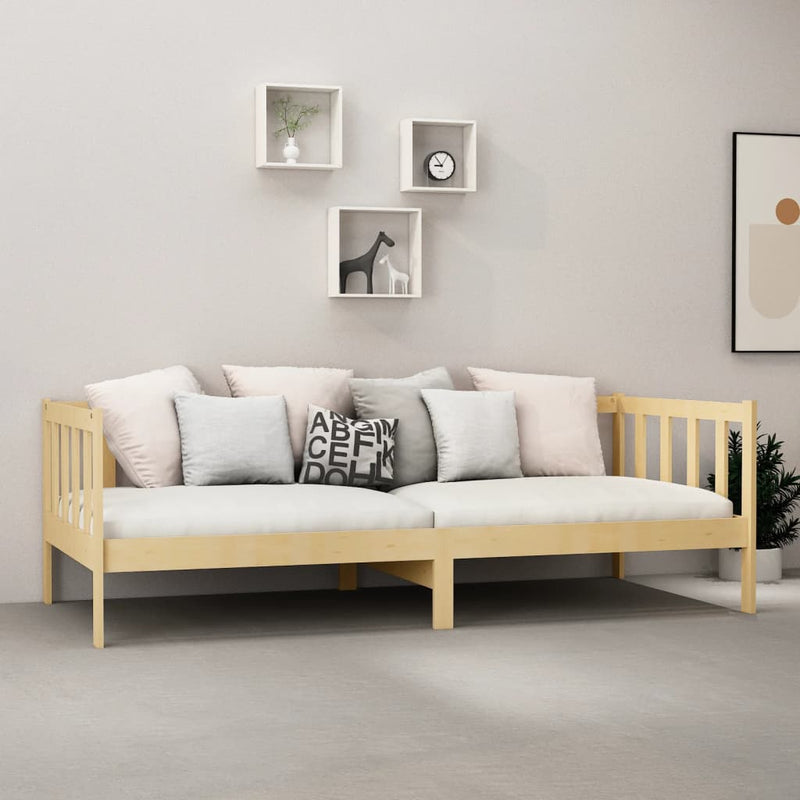 vidaXL tömör fenyőfa dívány matraccal 90 x 200 cm