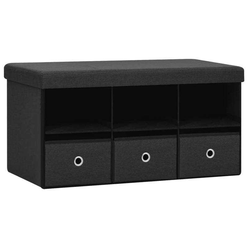 vidaXL fekete összecsukható művászon tárolópad 76x38x38 cm