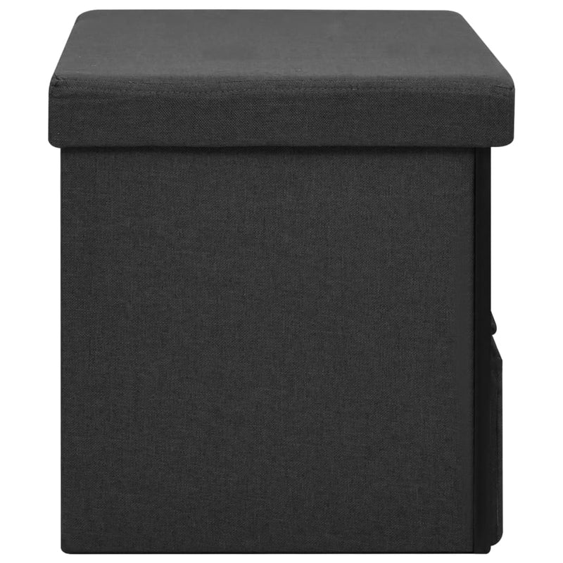 vidaXL fekete összecsukható művászon tárolópad 76x38x38 cm