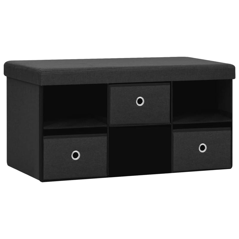 vidaXL fekete összecsukható művászon tárolópad 76x38x38 cm