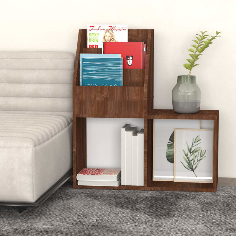vidaXL barna tölgyszínű szerelt fa újságtartó gyerekeknek 71x30x78,5cm