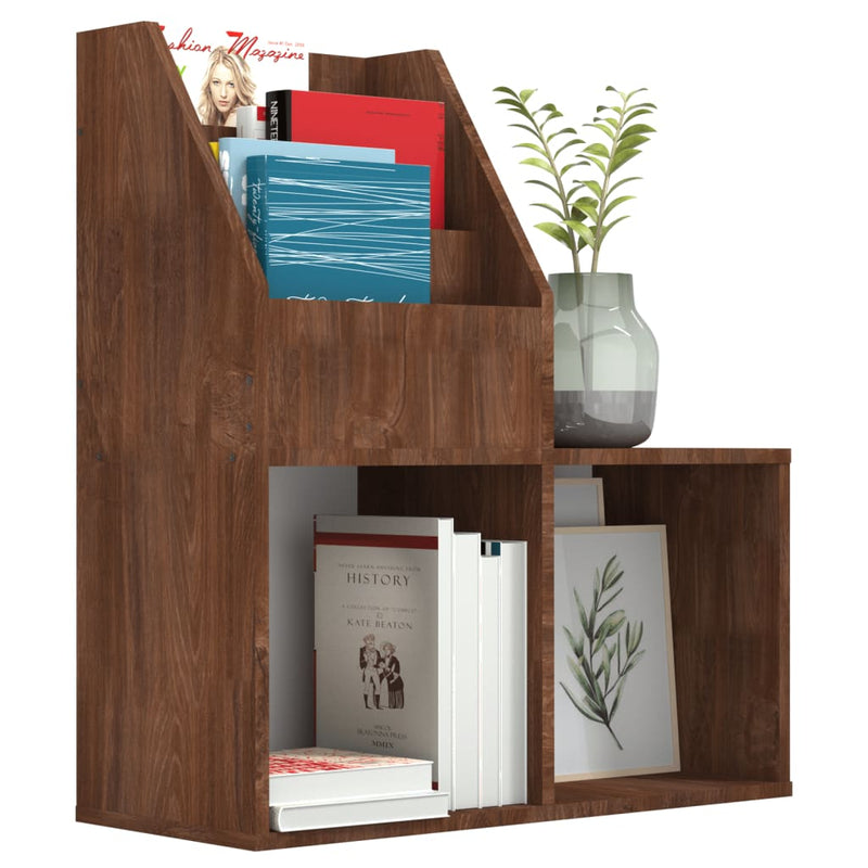 vidaXL barna tölgyszínű szerelt fa újságtartó gyerekeknek 71x30x78,5cm