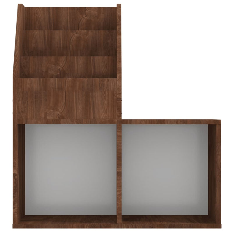 vidaXL barna tölgyszínű szerelt fa újságtartó gyerekeknek 71x30x78,5cm