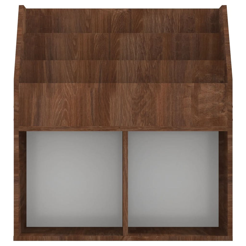 vidaXL barna tölgyszínű szerelt fa újságtartó gyerekeknek 71x30x78,5cm