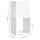 vidaXL fehér szerelt fa forgószekrény 34,5x34,5x75,5 cm