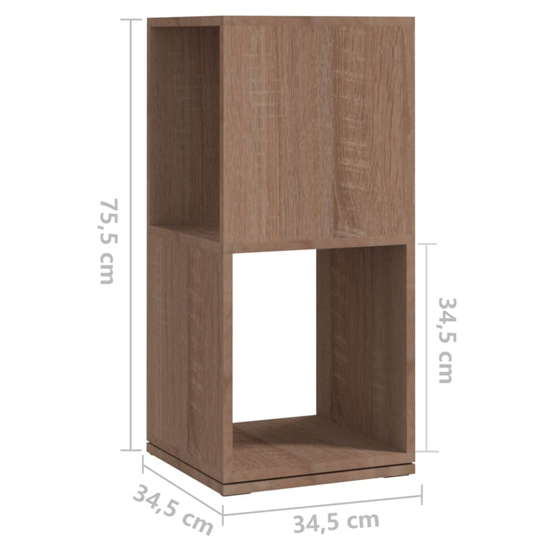 vidaXL sonoma tölgy színű szerelt fa forgószekrény 34,5x34,5x75,5 cm