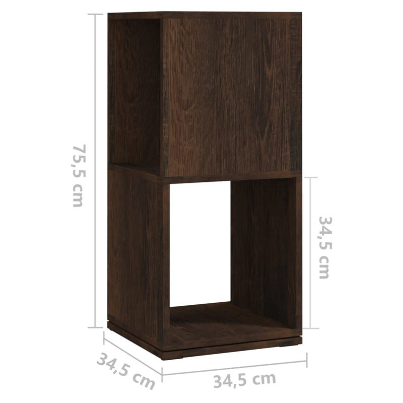 vidaXL füstös tölgy színű szerelt fa forgószekrény 34,5x34,5x75,5 cm