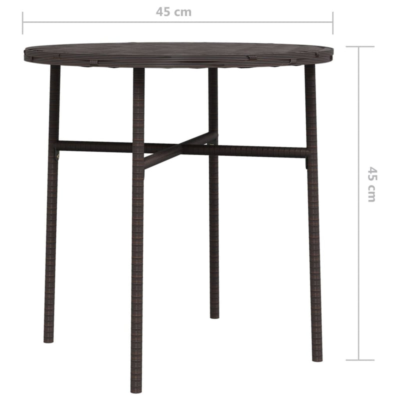vidaXL barna polyrattan teázóasztal 45 cm