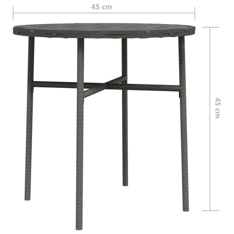 vidaXL szürke polyrattan teázóasztal 45 cm