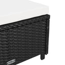 vidaXL fekete polyrattan napozóágy krémfehér párnával