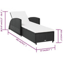 vidaXL fekete polyrattan napozóágy krémfehér párnával