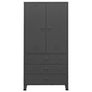 vidaXL antracitszürke fém ruhásszekrény 90 x 50 x 180 cm