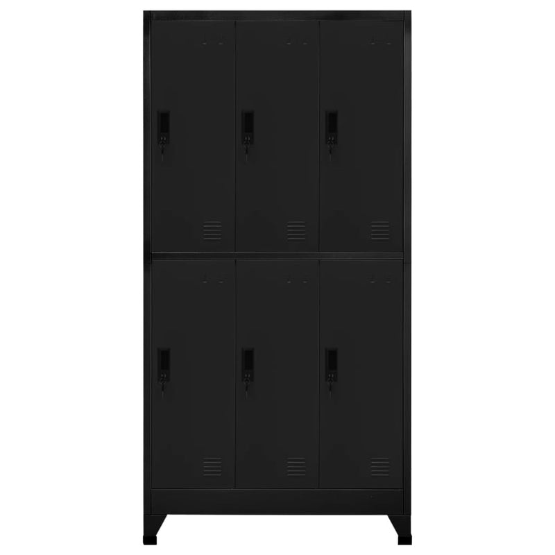 vidaXL fekete acél zárható szekrény 90 x 45 x 180 cm