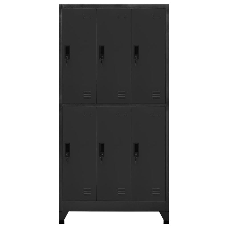 vidaXL antracitszürke acél zárható szekrény 90 x 45 x 180 cm