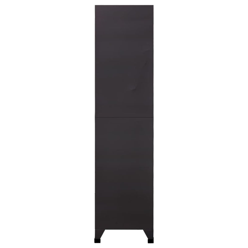 vidaXL antracitszürke-piros acél zárható szekrény 90 x 45 x 180 cm