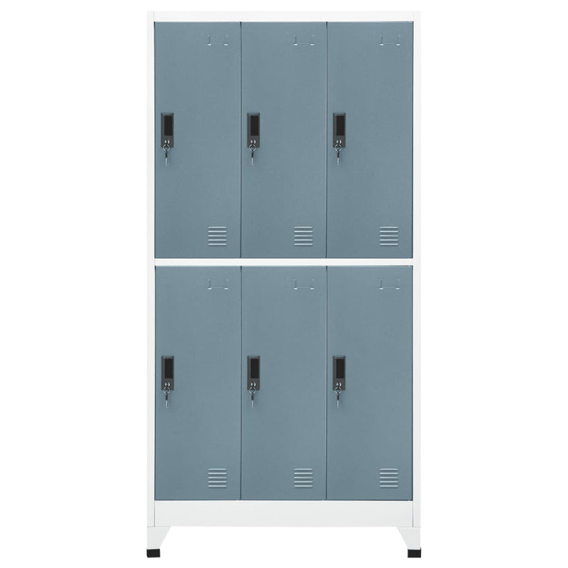 vidaXL világos- és sötétszürke acél zárható szekrény 90 x 45 x 180 cm