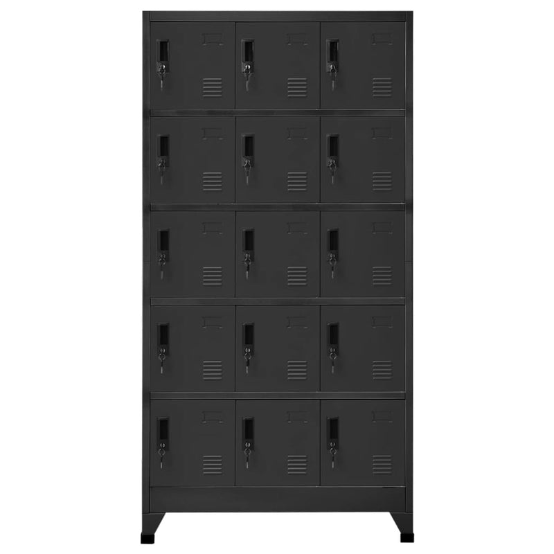 vidaXL antracitszürke acél zárható szekrény 90 x 40 x 180 cm