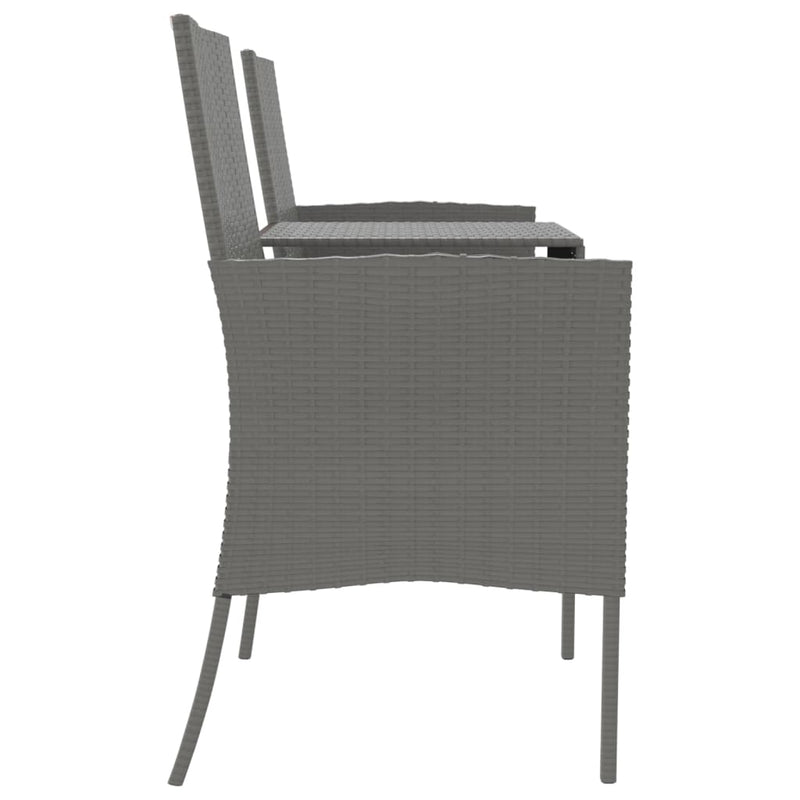 vidaXL kétszemélyes antracitszürke polyrattan kanapé teázóasztallal