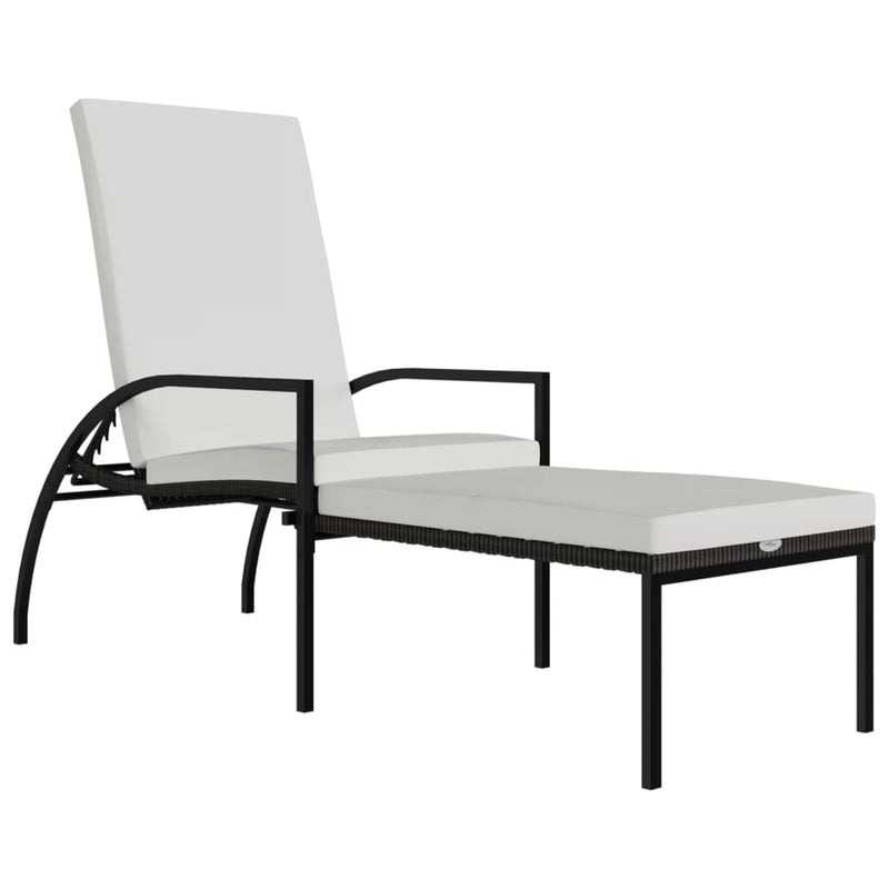 vidaXL barna polyrattan napozóágy lábtartóval