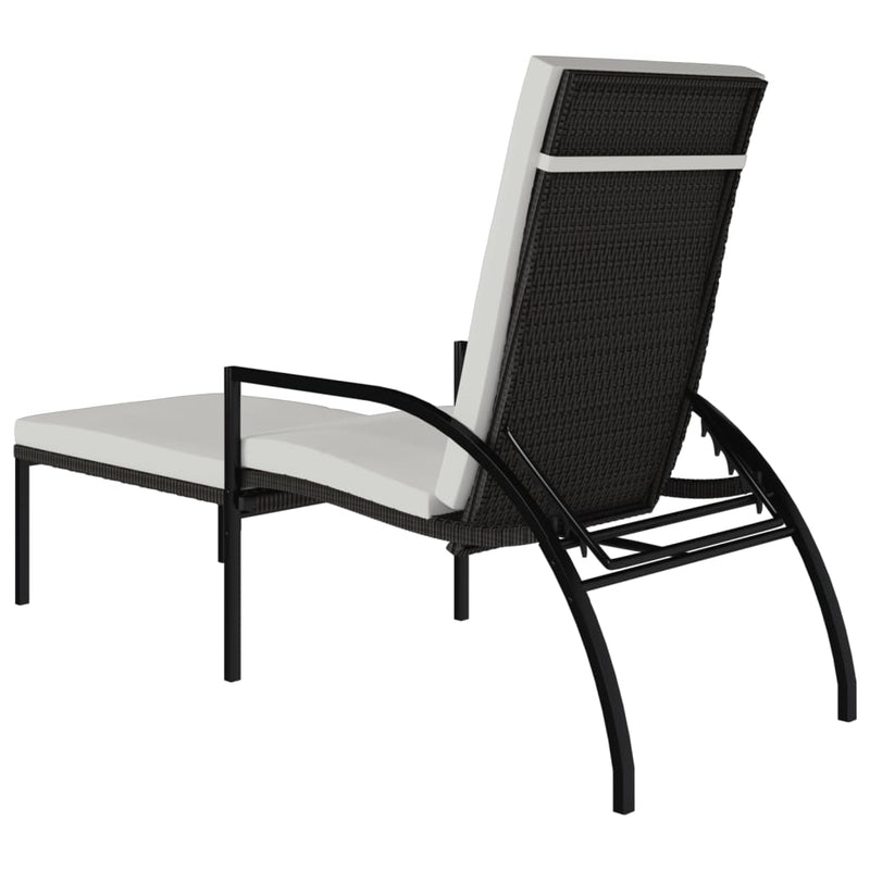 vidaXL barna polyrattan napozóágy lábtartóval