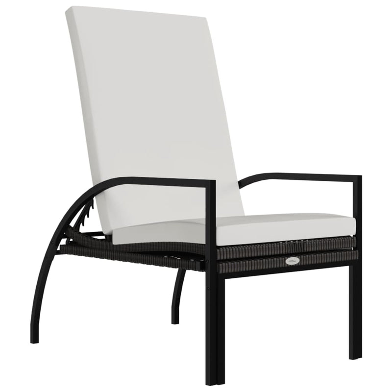 vidaXL barna polyrattan napozóágy lábtartóval