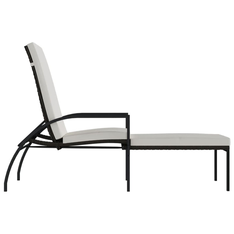 vidaXL 2 db barna polyrattan napozóágy lábtartóval