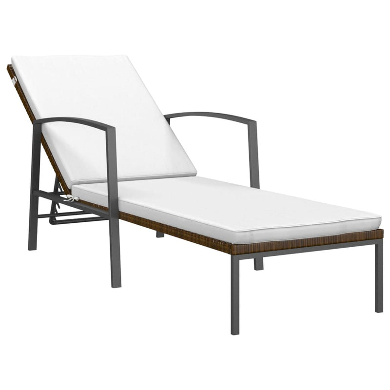 vidaXL 2 db barna polyrattan napozóágy asztallal