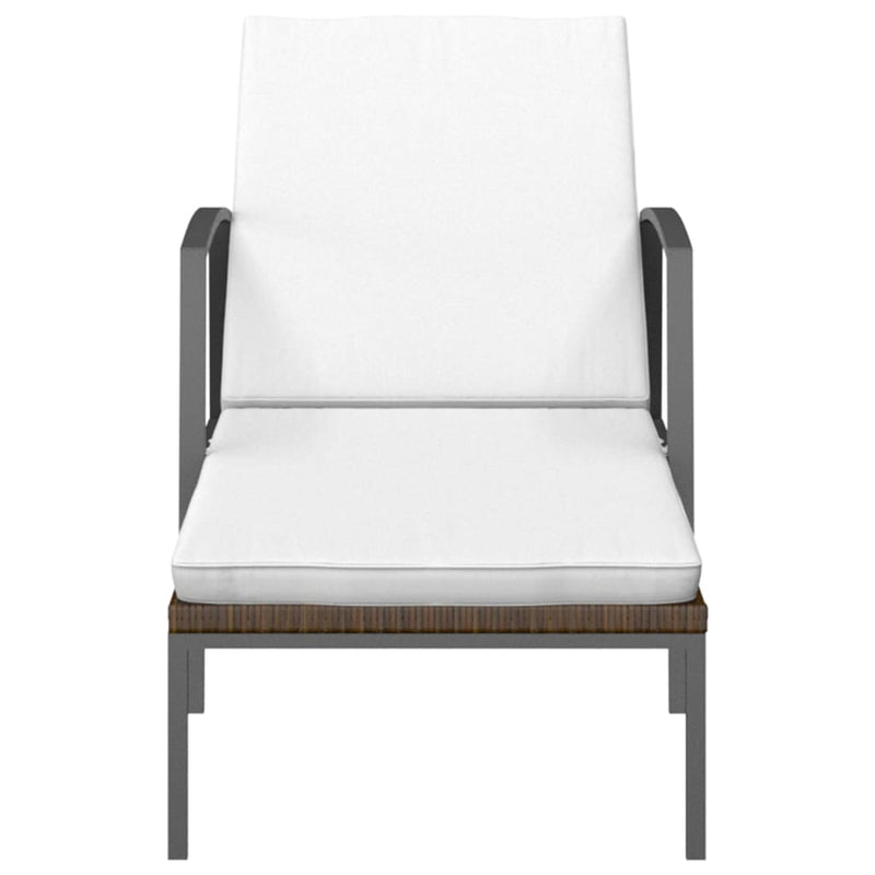 vidaXL 2 db barna polyrattan napozóágy asztallal