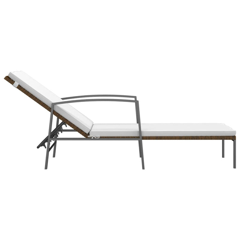 vidaXL 2 db barna polyrattan napozóágy asztallal