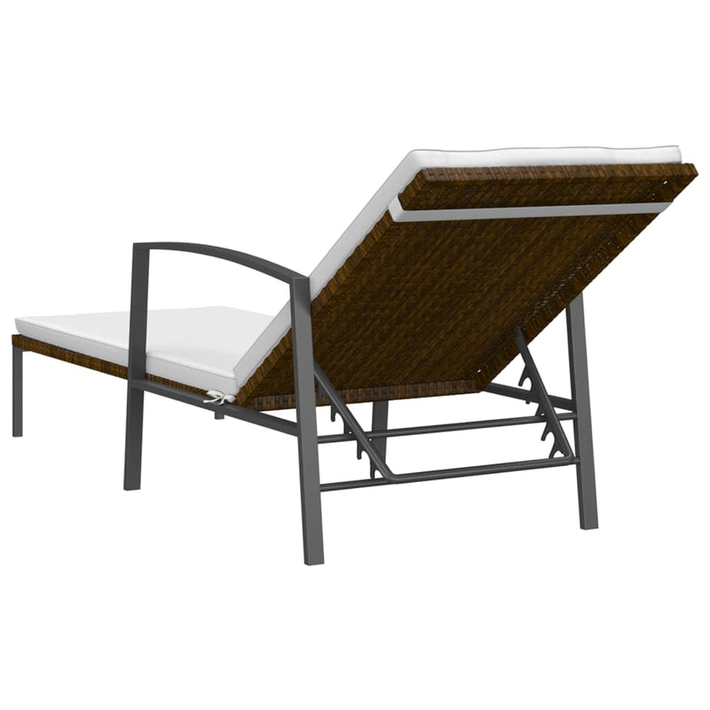vidaXL 2 db barna polyrattan napozóágy asztallal