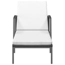 vidaXL 2 db fekete polyrattan napozóágy asztallal