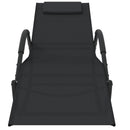 vidaXL 2 db fekete acél és textilén hintázó napozóágy