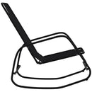 vidaXL 2 db fekete acél és textilén hintázó napozóágy