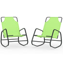 vidaXL 2 db zöld acél és textilén hintázó napozóágy