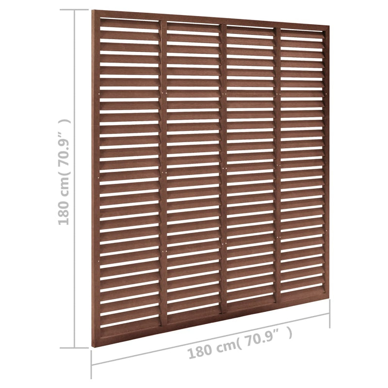 vidaXL barna WPC lamellás kerítés 180 x 180 cm