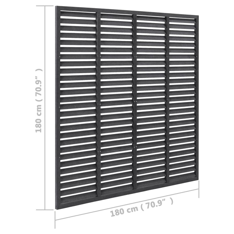 vidaXL szürke WPC lamellás kerítés 180 x 180 cm