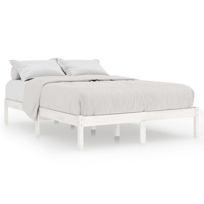vidaXL King Size fehér tömör fa ágykeret 150 x 200 cm