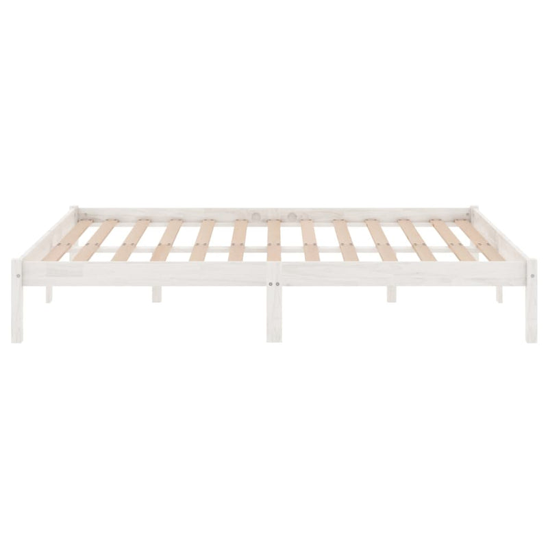 vidaXL King Size fehér tömör fa ágykeret 150 x 200 cm