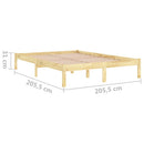 vidaXL tömör fenyőfa ágykeret 200 x 200 cm