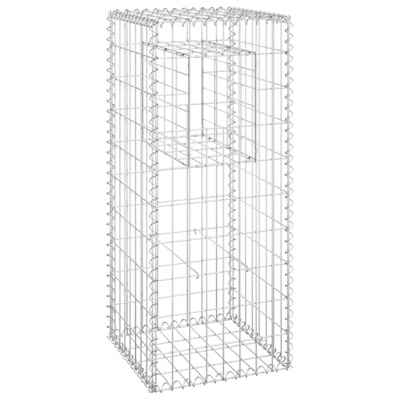 vidaXL vas gabionkosaras oszlop 40 x 40 x 100 cm