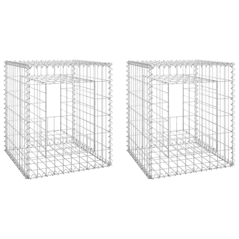 vidaXL 2 db vas gabionkosaras oszlop 50 x 50 x 60 cm