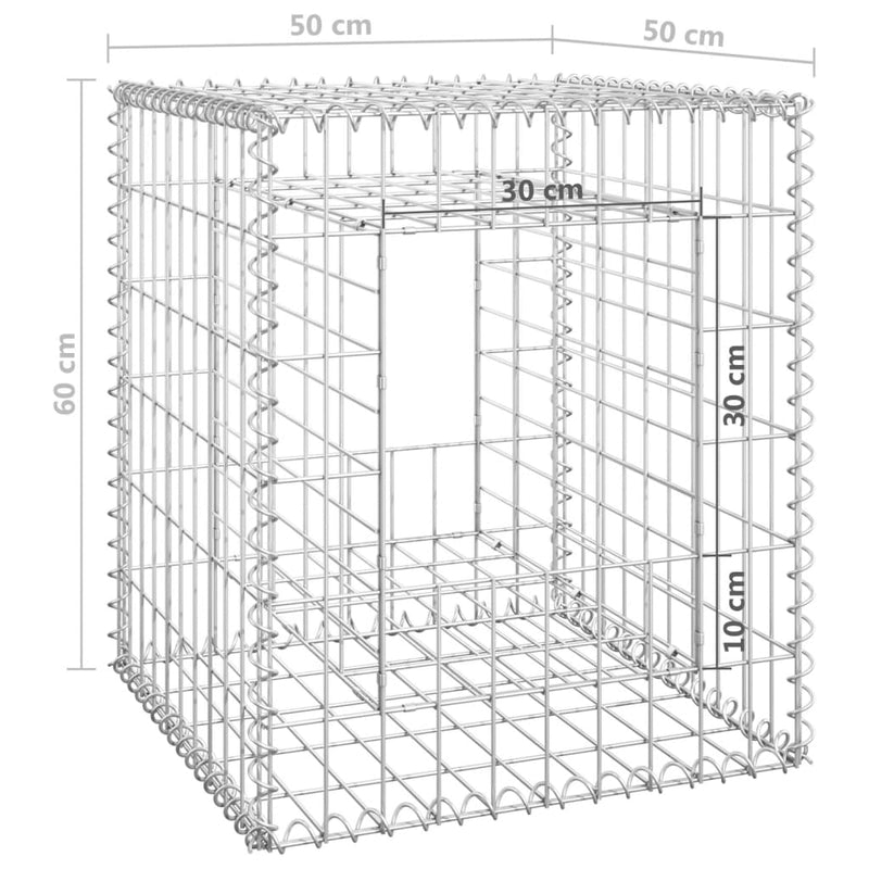 vidaXL 2 db vas gabionkosaras oszlop 50 x 50 x 60 cm