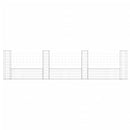 vidaXL U-alakú vas gabionkosár 4 oszloppal 380 x 20 x 100 cm