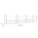 vidaXL U-alakú vas gabionkosár 4 oszloppal 380 x 20 x 100 cm