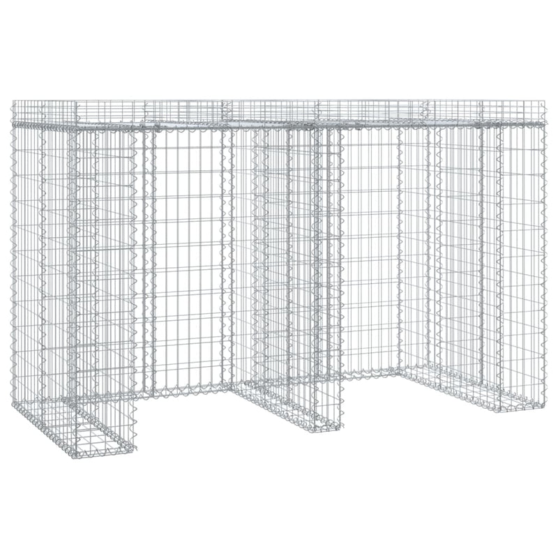 vidaXL horganyzott vas gabionkosár szemeteskukához 192 x 91 x 120 cm