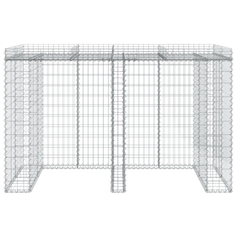 vidaXL horganyzott vas gabionkosár szemeteskukához 192 x 91 x 120 cm