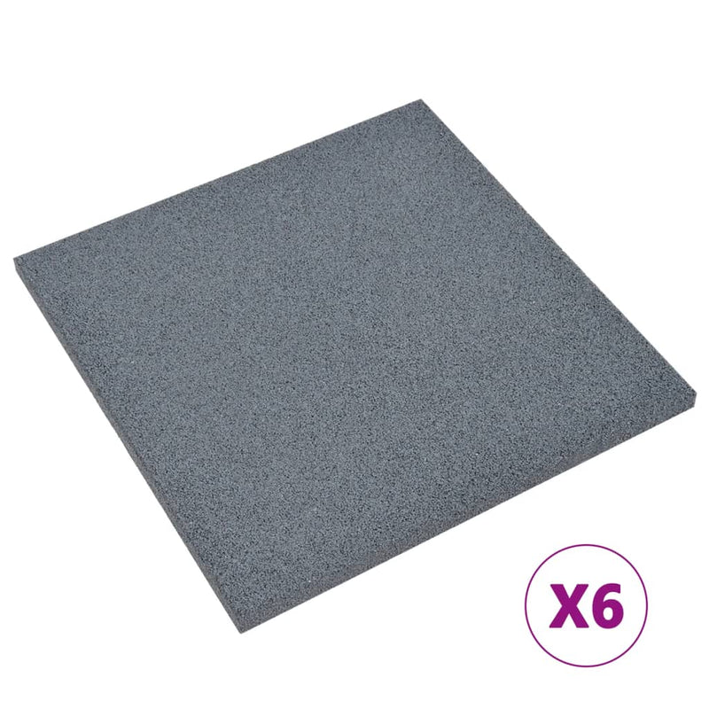 vidaXL 6 db szürke gumi ütéscsillapító lap 50 x 50 x 3 cm